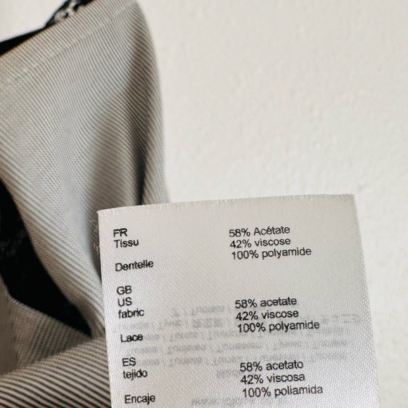 Maje Top Tank Camisole Black White Lace Sleeveless V-Neck - Picture 8 of 11